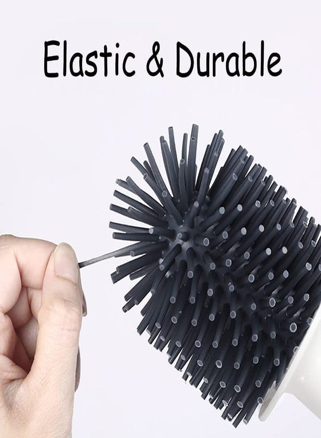 Kiesh Silicone Toilet Brush and Holder | Toilet Bowl Cleaner Brush, Toilet Cleaner Brushes Storage for Bathroom No Scratch, Cleaning Toilet Bowl Brush Kit Flooring/Mounted - Image 4